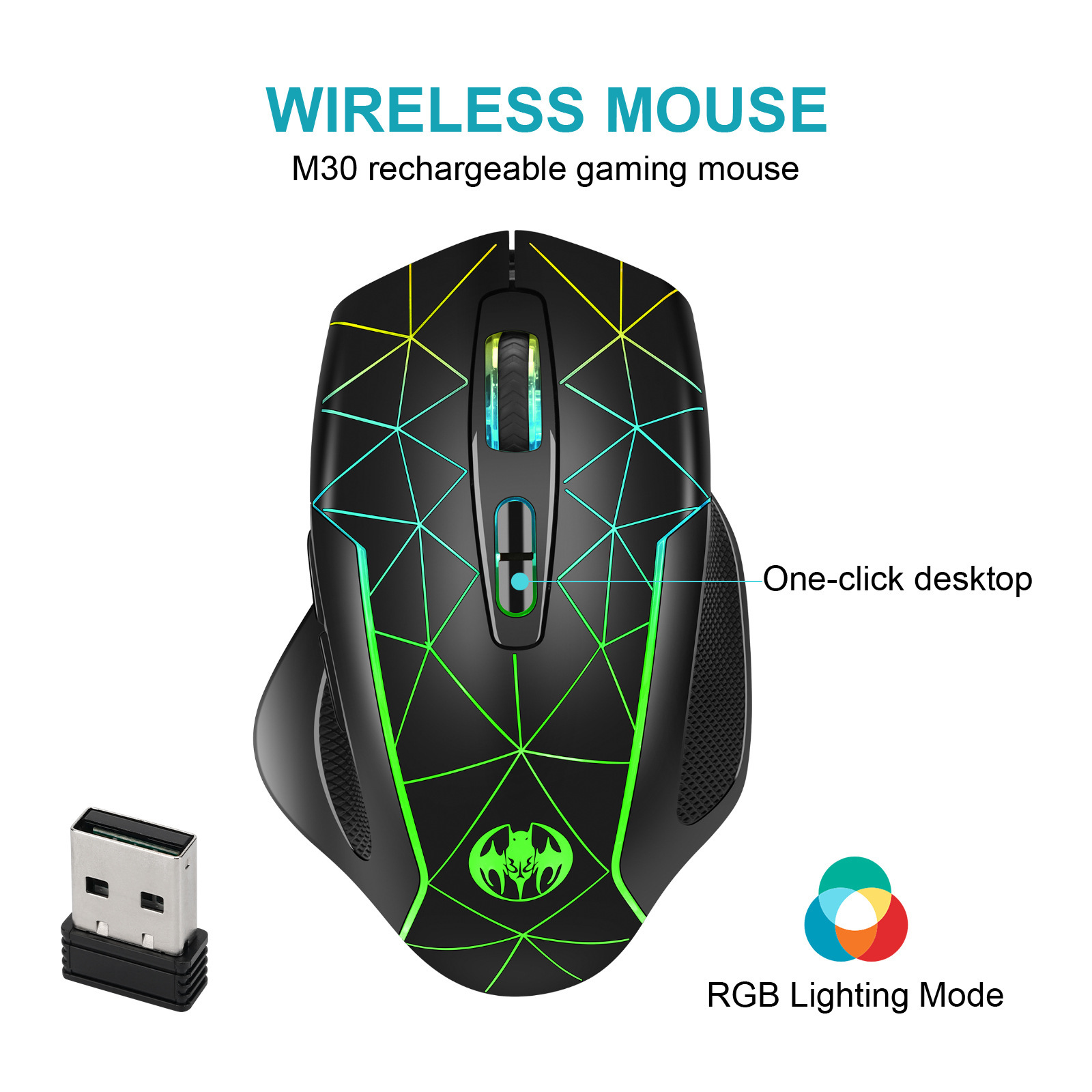 Wireless Charging RGB Light Ef - Esports Gaming Maus recension och pris